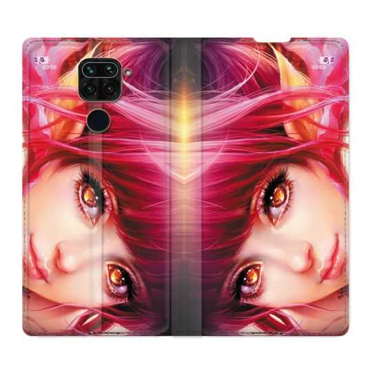 Housse Cuir Portefeuille Pour Xiaomi Redmi Note 9 Manga Elfe