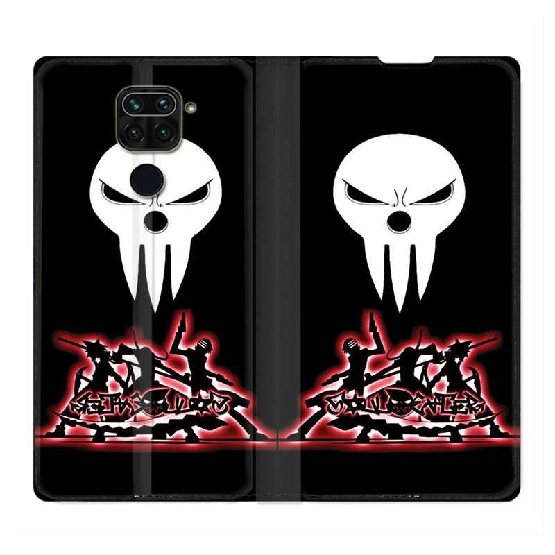 Housse Cuir Portefeuille Pour Xiaomi Redmi Note 9 Manga Soul Eater Noir