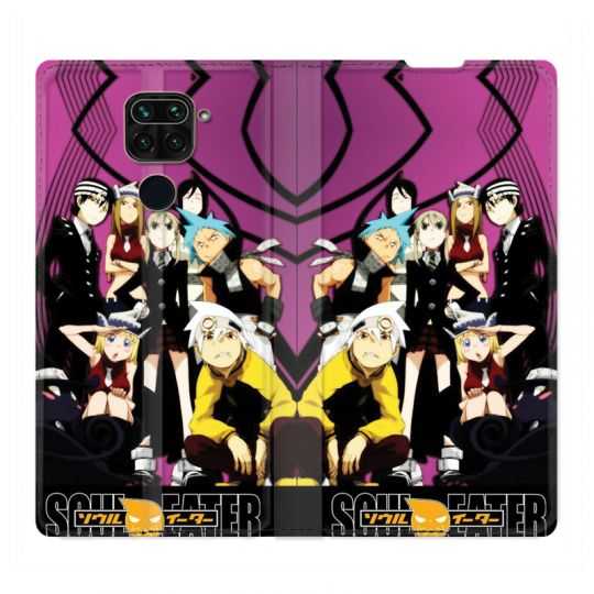 Housse Cuir Portefeuille Pour Xiaomi Redmi Note 9 Manga Soul Eater Violet