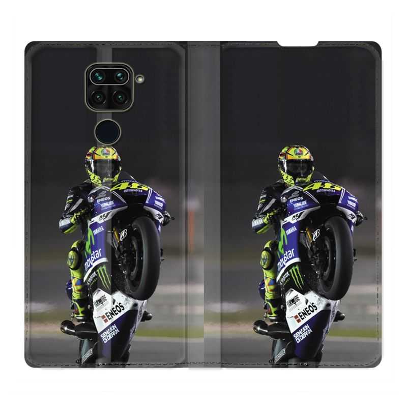 Housse Cuir Portefeuille Pour Xiaomi Redmi Note 9 Moto Wheeling