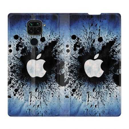 Housse Cuir Portefeuille Pour Xiaomi Redmi Note 9 Pomme Eclaboussure