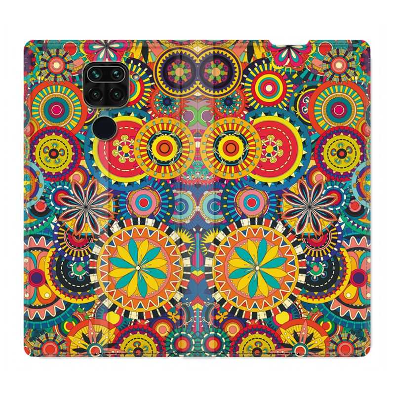 Housse Cuir Portefeuille Pour Xiaomi Redmi Note 9 Psychedelic Roue