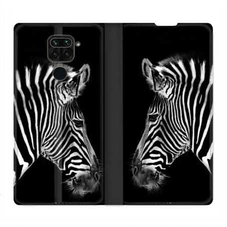 Housse Cuir Portefeuille Pour Xiaomi Redmi Note 9 Savane Zebra