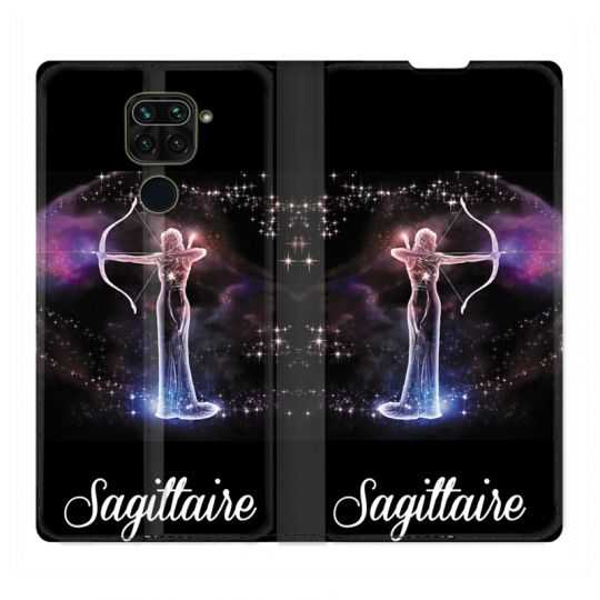 Housse Cuir Portefeuille Pour Xiaomi Redmi Note 9 Signe Zodiaque 2 Sagittaire
