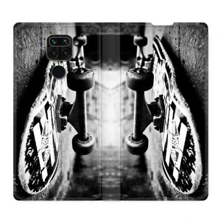 Housse Cuir Portefeuille Pour Xiaomi Redmi Note 9 Skate Vintage