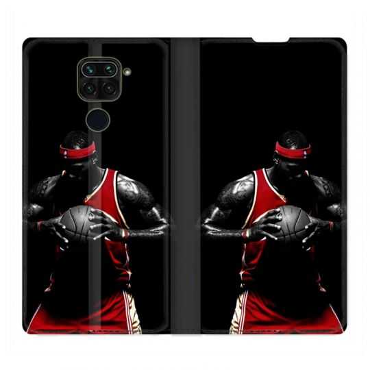 Housse Cuir Portefeuille Pour Xiaomi Redmi Note 9 Basketeur