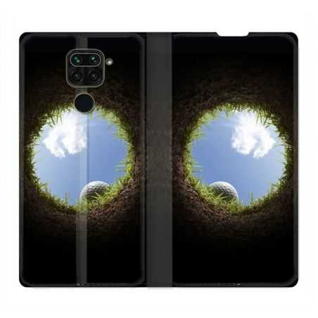 Housse Cuir Portefeuille Pour Xiaomi Redmi Note 9 Golf Trou