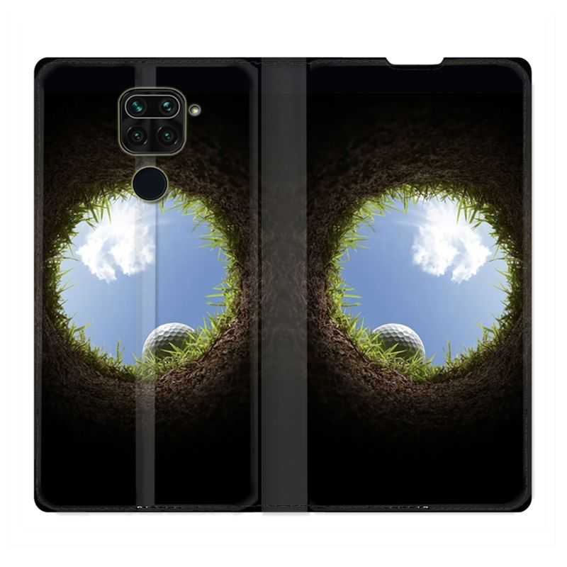 Housse Cuir Portefeuille Pour Xiaomi Redmi Note 9 Golf Trou