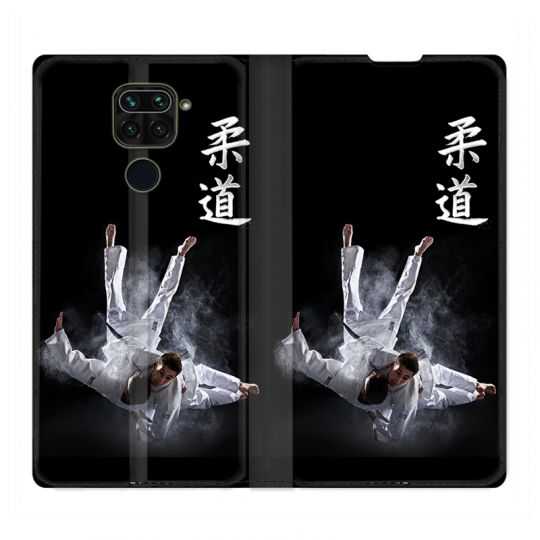 Housse Cuir Portefeuille Pour Xiaomi Redmi Note 9 Judo Noir