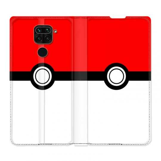Housse Cuir Portefeuille Pour Xiaomi Redmi Note 9 Pokemon Pokeball