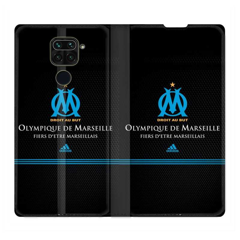 Housse Cuir Portefeuille Pour Xiaomi Redmi Note 9 Olympique Marseille OM Fier etre Marseillais