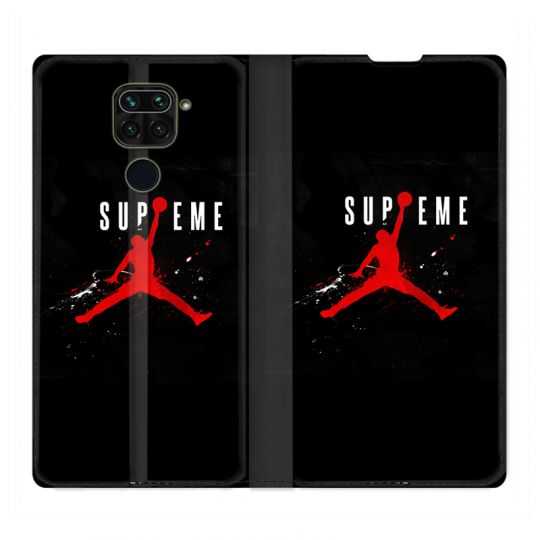 Housse Cuir Portefeuille Pour Xiaomi Redmi Note 9 Jordan Supreme Noir