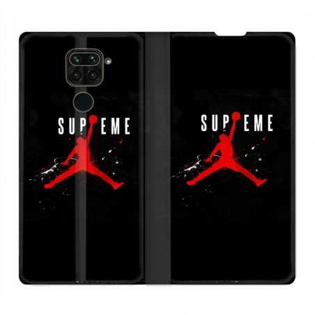Housse Cuir Portefeuille Pour Xiaomi Redmi Note 9 Jordan Supreme Noir