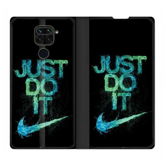 Housse Cuir Portefeuille Pour Xiaomi Redmi Note 9 Nike Just Do It