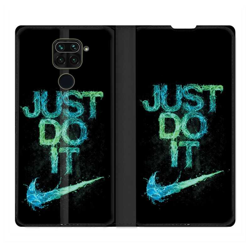 Housse Cuir Portefeuille Pour Xiaomi Redmi Note 9 Nike Just Do It