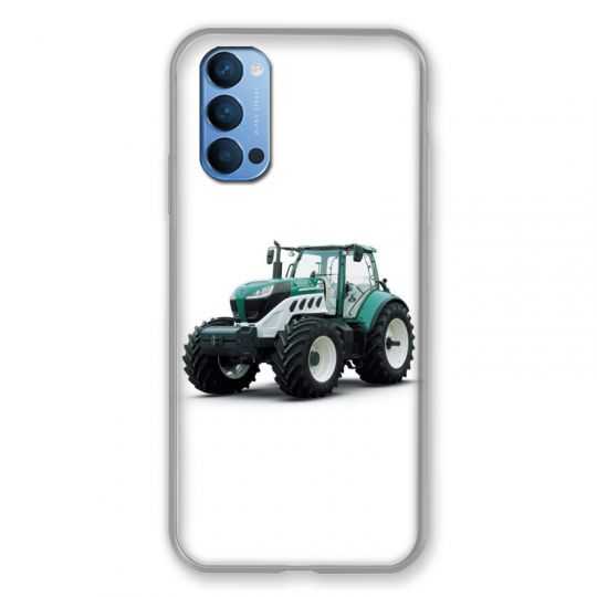 Coque Pour Oppo Reno 4 Agriculture Tracteur Blanc