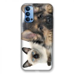 Coque Pour Oppo Reno 4 Chien vs Chat