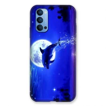 Coque Pour Oppo Reno 4 Dauphin Lune