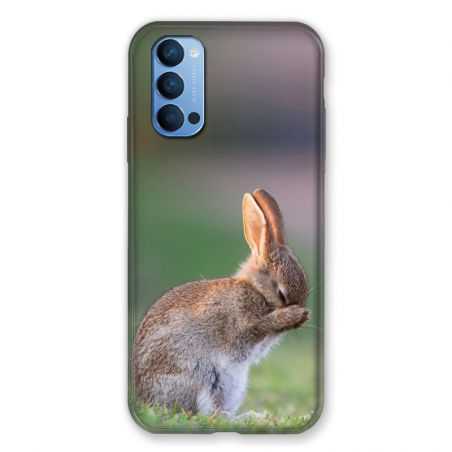 Coque Pour Oppo Reno 4 Lapin Marron