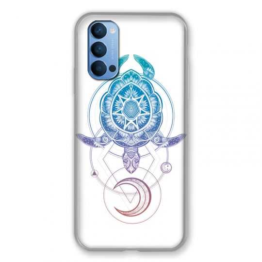 Coque Pour Oppo Reno 4 Animaux Maori Tortue Color