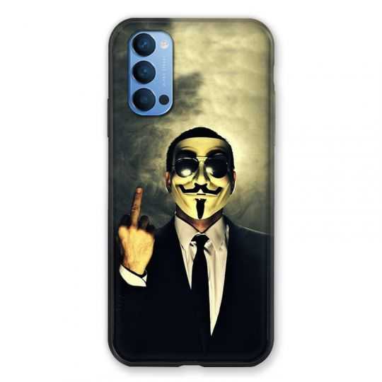 Coque Pour Oppo Reno 4 Anonymous Doigt