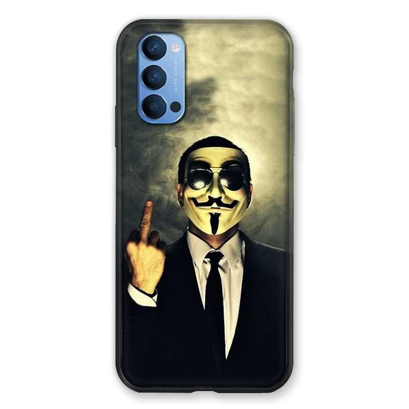 Coque Pour Oppo Reno 4 Anonymous Doigt