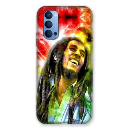 Coque Pour Oppo Reno 4 Bob Marley Color