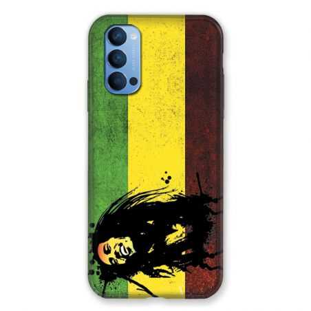 Coque Pour Oppo Reno 4 Bob Marley Drapeau