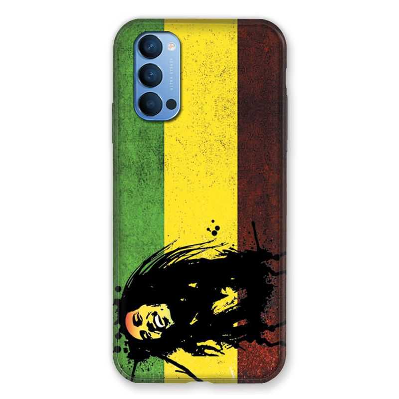 Coque Pour Oppo Reno 4 Bob Marley Drapeau