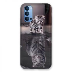 Coque Pour Oppo Reno 4 Chat Reflet