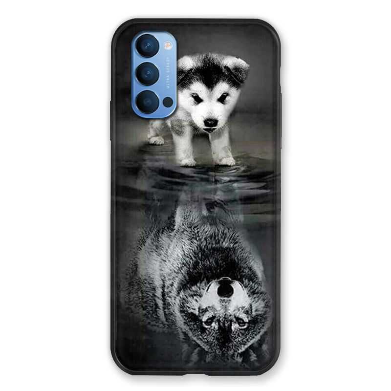 Coque Pour Oppo Reno 4 Chien Reflet