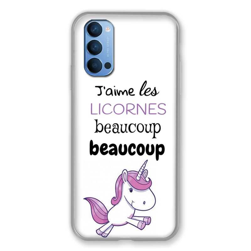 Coque Pour Oppo Reno 4 Decale Licornes