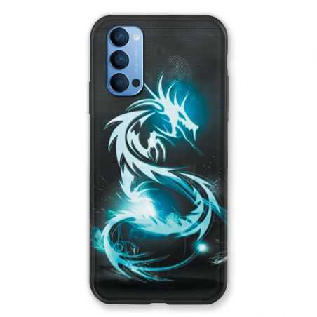 Coque Pour Oppo Reno 4 Dragon Bleu