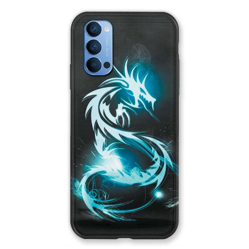 Coque Pour Oppo Reno 4 Dragon Bleu