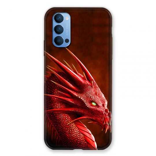 Coque Pour Oppo Reno 4 Dragon Rouge