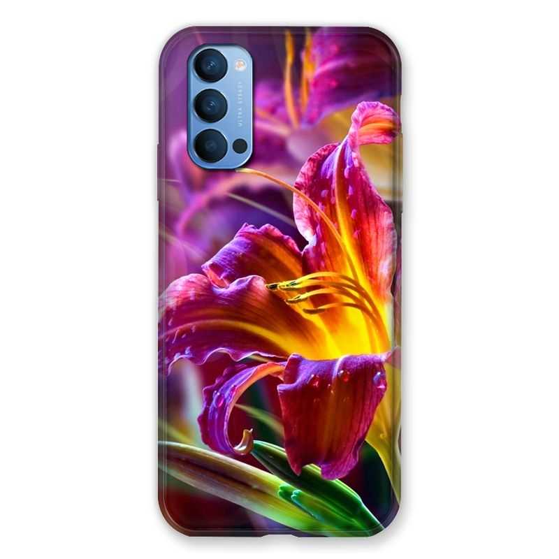Coque Pour Oppo Reno 4 Fleur Lys Color