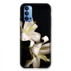 Coque Pour Oppo Reno 4 Fleur Lys Noir