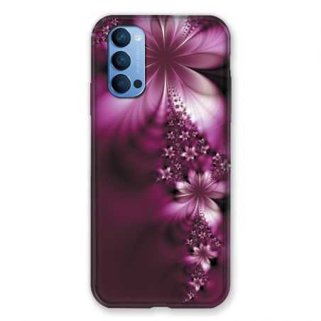 Coque Pour Oppo Reno 4 Fleur Violette Montante
