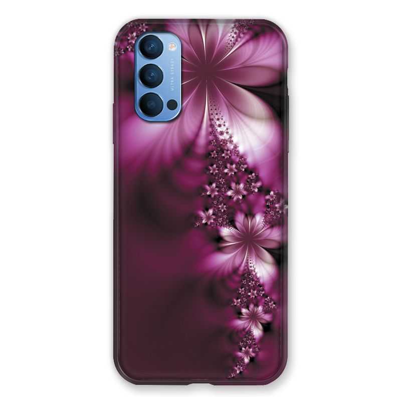 Coque Pour Oppo Reno 4 Fleur Violette Montante