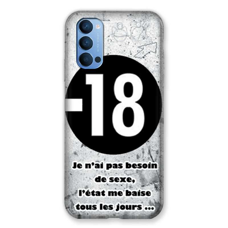 Coque Pour Oppo Reno 4 Humour 18 Ans
