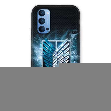 Coque Pour Oppo Reno 4 Manga Attaque Titans Noir