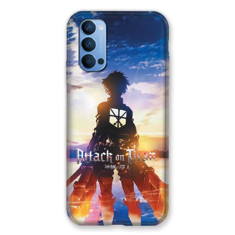 Coque Pour Oppo Reno 4 Manga Attaque Titans Soleil