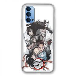 Coque Pour Oppo Reno 4 Manga Demon Slayer Blanc
