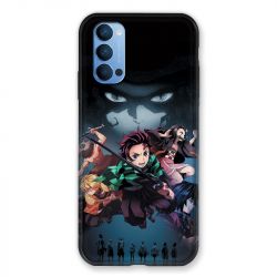 Coque Pour Oppo Reno 4 Manga Demon Slayer Noir
