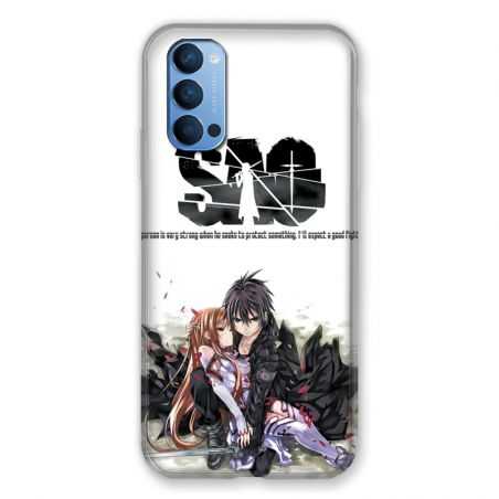 Coque Pour Oppo Reno 4 Manga SAO sword Art Online Blanc