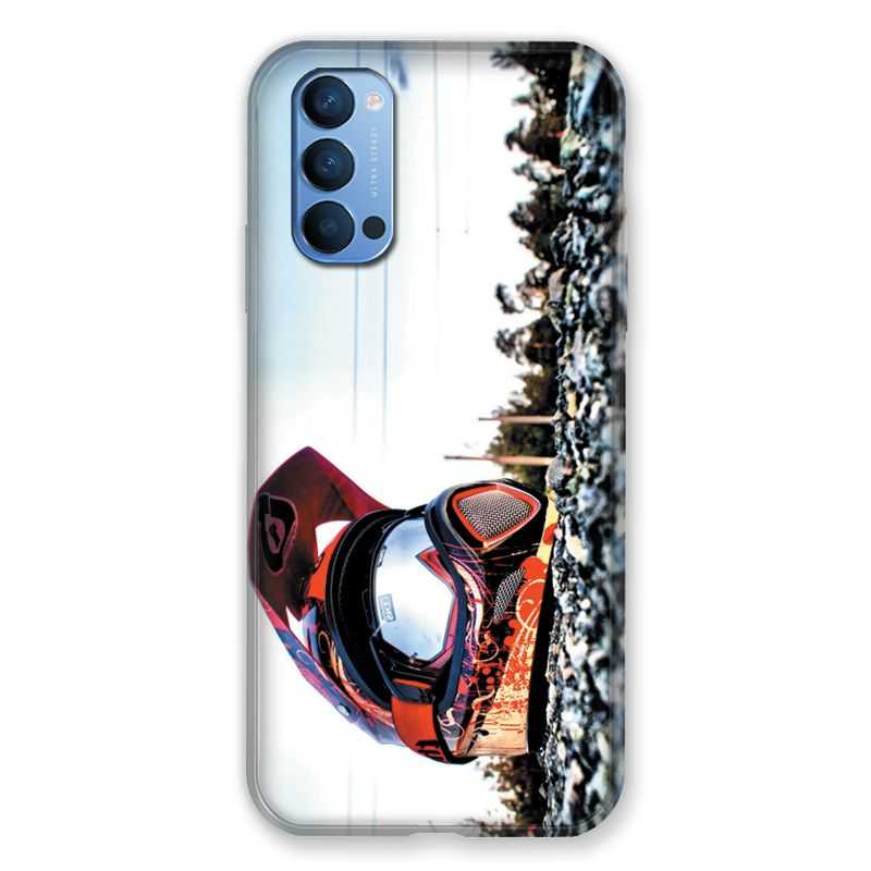 Coque Pour Oppo Reno 4 Moto Casque Cross