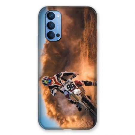 Coque Pour Oppo Reno 4 Moto Cross Blanc