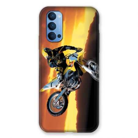 Coque Pour Oppo Reno 4 Moto Cross Noir