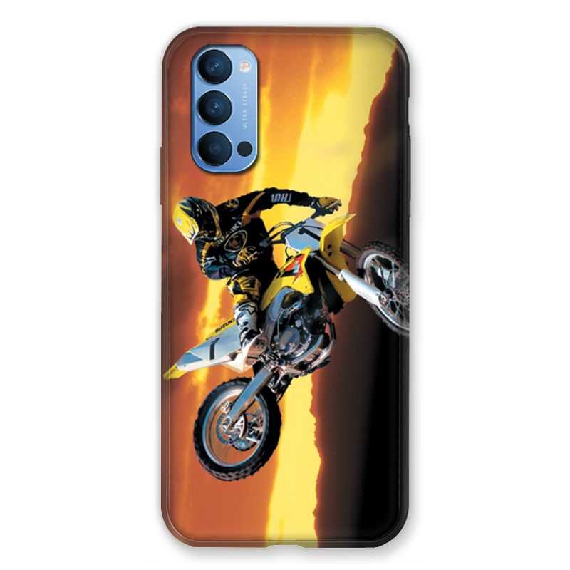 Coque Pour Oppo Reno 4 Moto Cross Noir