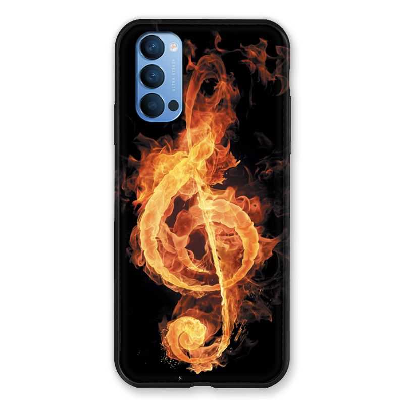 Coque Pour Oppo Reno 4 Musique Clé Sol Feu N